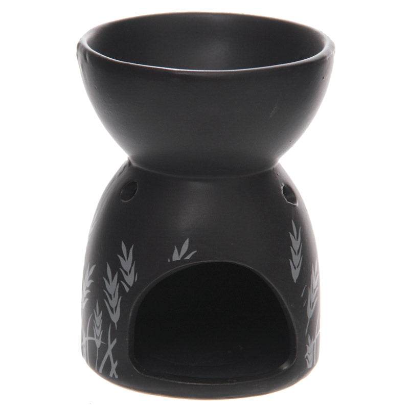 Eden Grass Design Black Ceramic Oil & Wax Melt Burner - Gift Arch