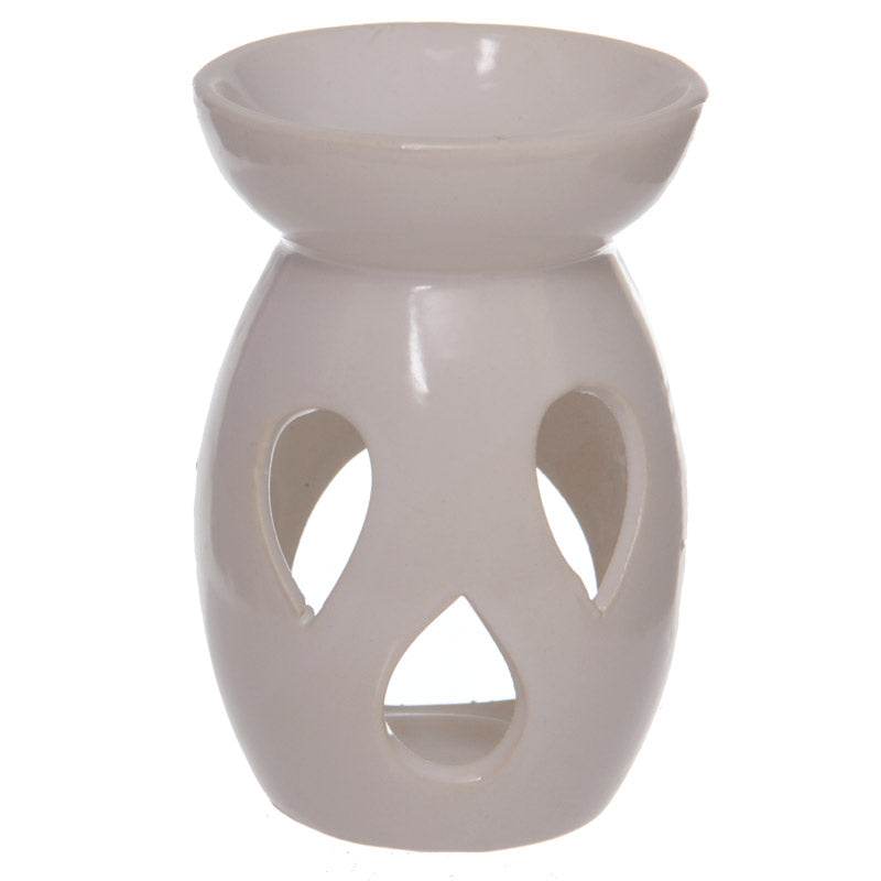 Eden White Simple Tear Drop Cut-Out Ceramic Oil & Wax Melt Burner - Gift Arch