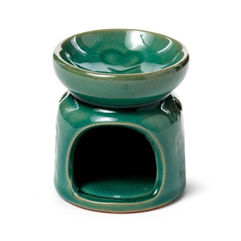 Small Ceramic Eden Oil Burner with Heart Pattern - Gift Arch