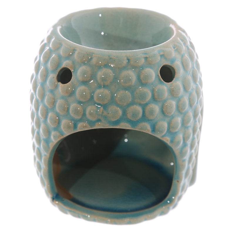 Small Crackle Glaze Ceramic Buddha Head Oil Burner - Gift Arch