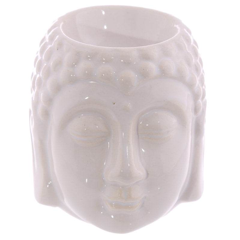 Small Crackle Glaze Ceramic Buddha Head Oil Burner - Gift Arch