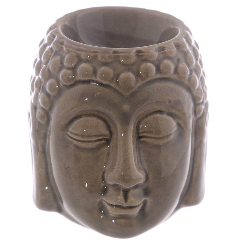 Small Crackle Glaze Ceramic Buddha Head Oil Burner - Gift Arch