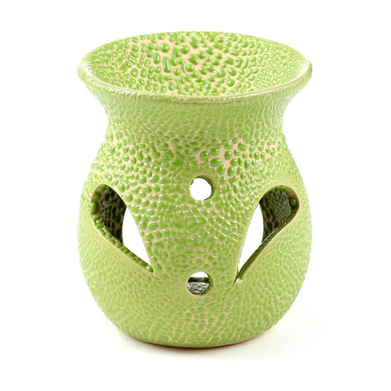 Small Textured Ceramic Oil Burners with Cut Out Pattern - Gift Arch