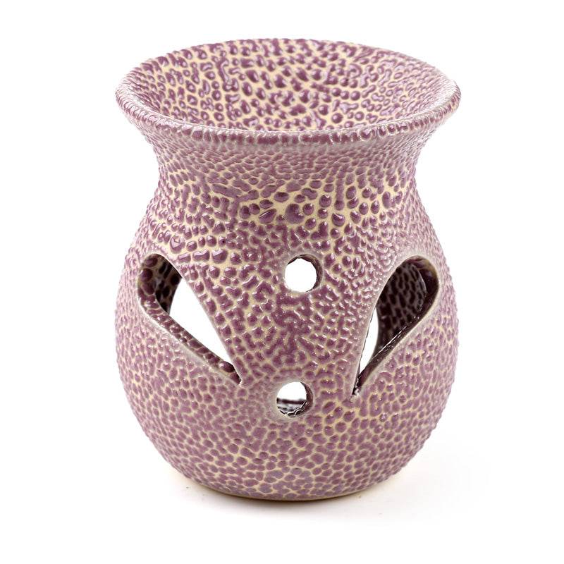 Small Textured Ceramic Oil Burners with Cut Out Pattern - Gift Arch