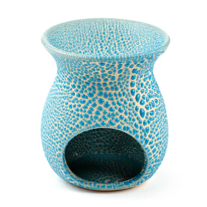 Small Textured Ceramic Oil Burners with Cut Out Pattern - Gift Arch