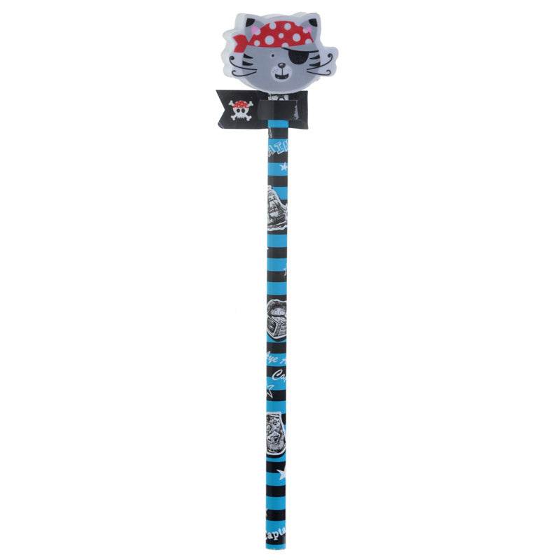 Aye Aye Captain Pirate Pencil & Eraser Topper - Gift Arch
