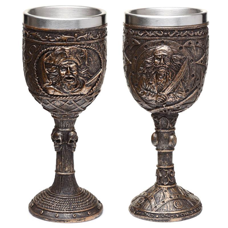 Decorative Brushed Gold Wood Effect Pirate Goblet - Gift Arch