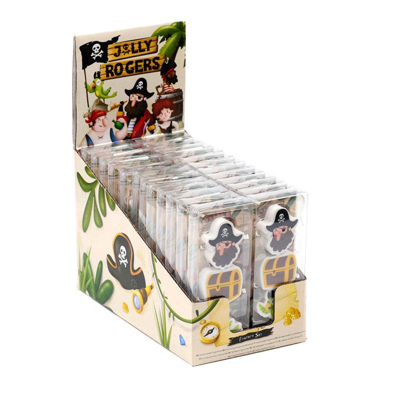 Jolly Roger Pirates 3 Piece Eraser Set - Gift Arch