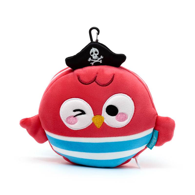 Relaxeazzz Jolly Roger Pirate Bembo the Parrot Travel Pillow & Eye Mask - Gift Arch