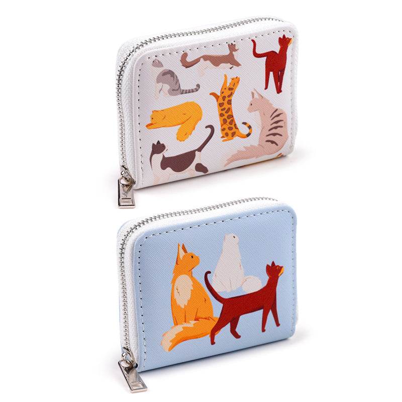 Feline Fine Cats (New) Zip Around Small Wallet Purse - Gift Arch