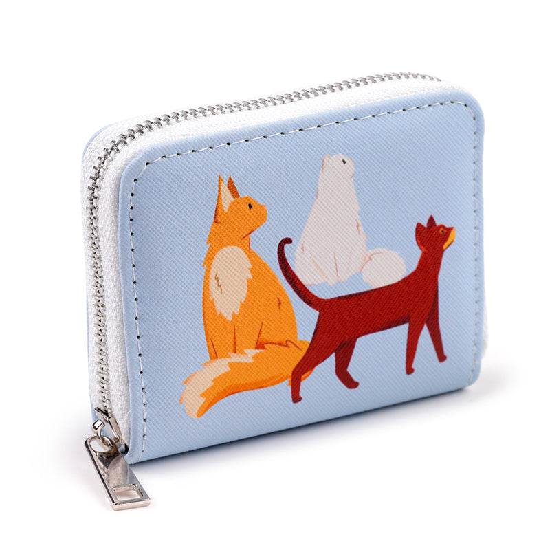 Feline Fine Cats (New) Zip Around Small Wallet Purse - Gift Arch