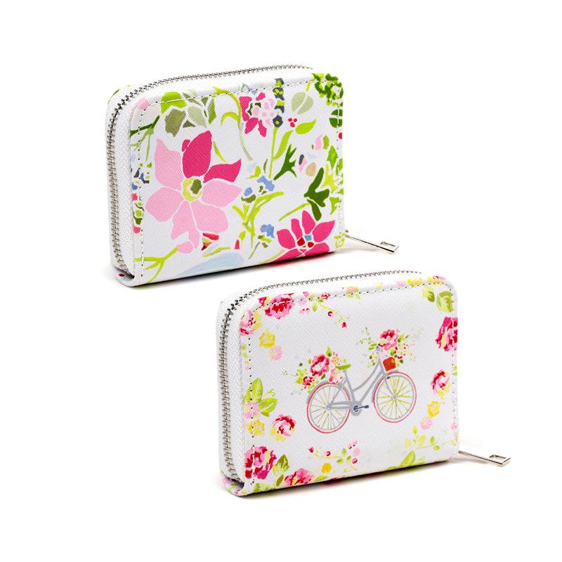Julie Dodsworth Pink Botanical Zip Around Small Wallet Purse - Gift Arch