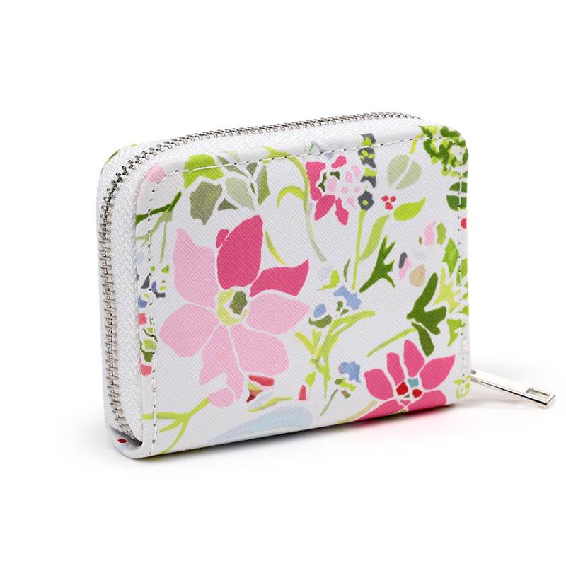 Julie Dodsworth Pink Botanical Zip Around Small Wallet Purse - Gift Arch