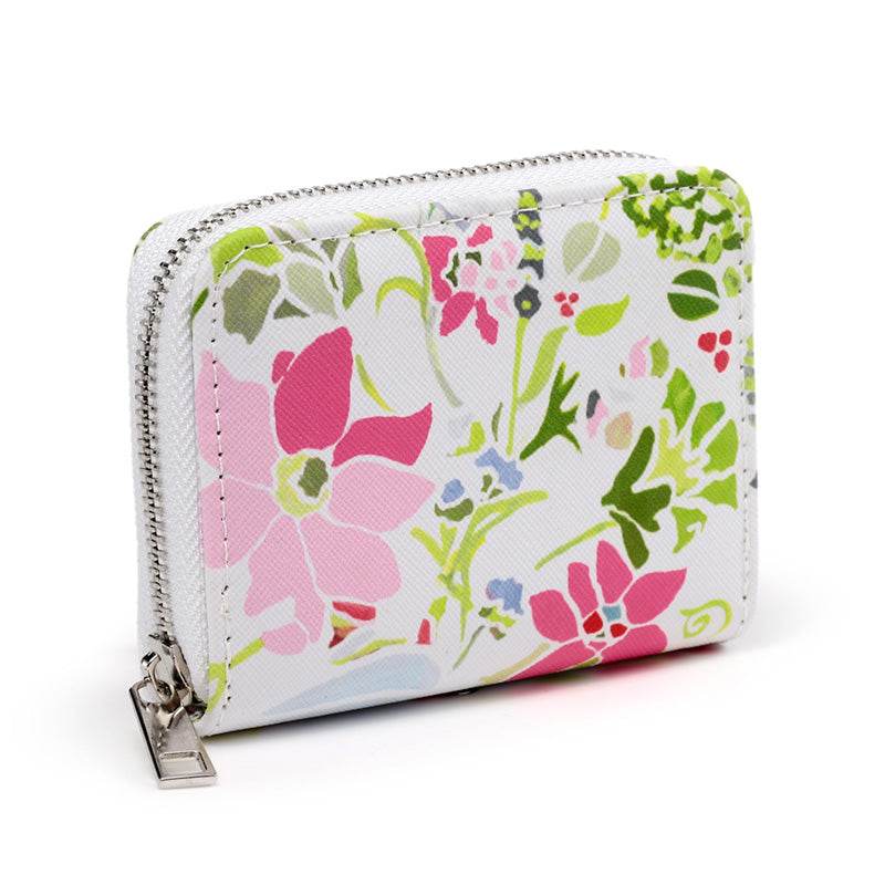 Julie Dodsworth Pink Botanical Zip Around Small Wallet Purse - Gift Arch