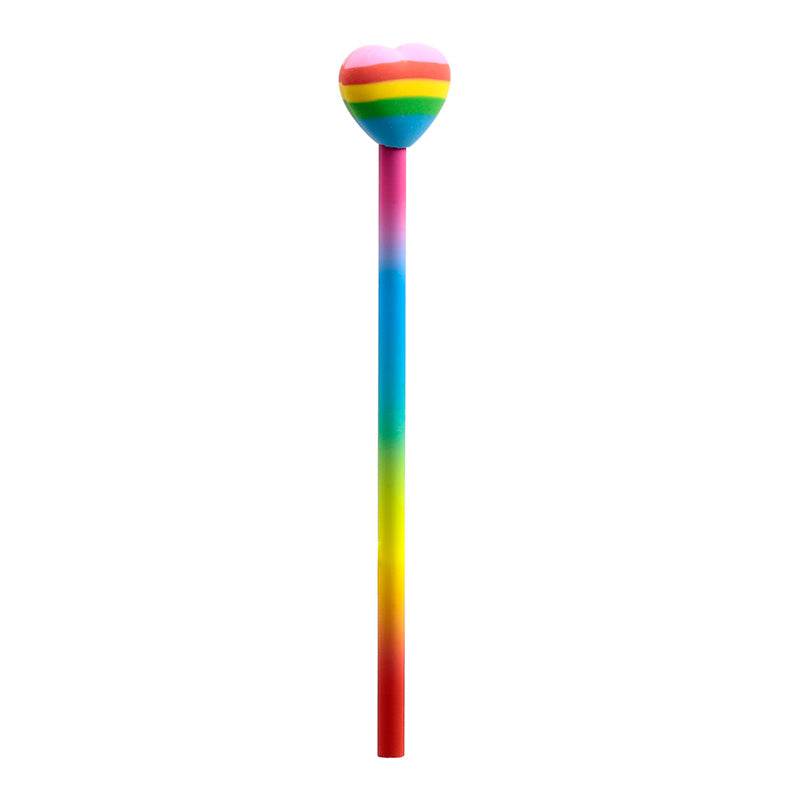 Rainbow Heart Pencil & Eraser Topper - Gift Arch