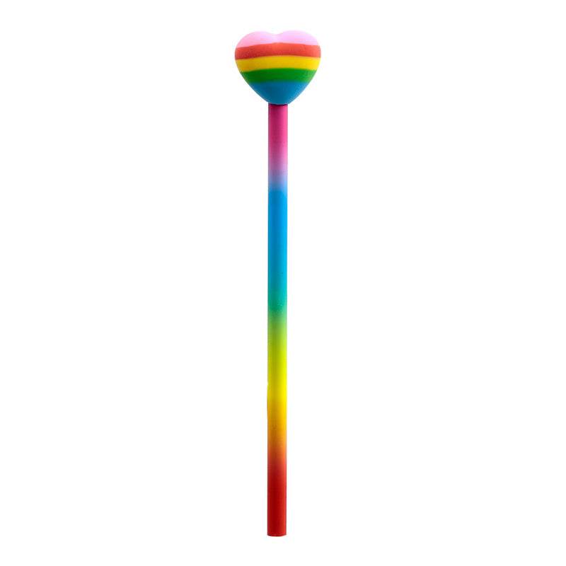 Rainbow Heart Pencil & Eraser Topper - Gift Arch