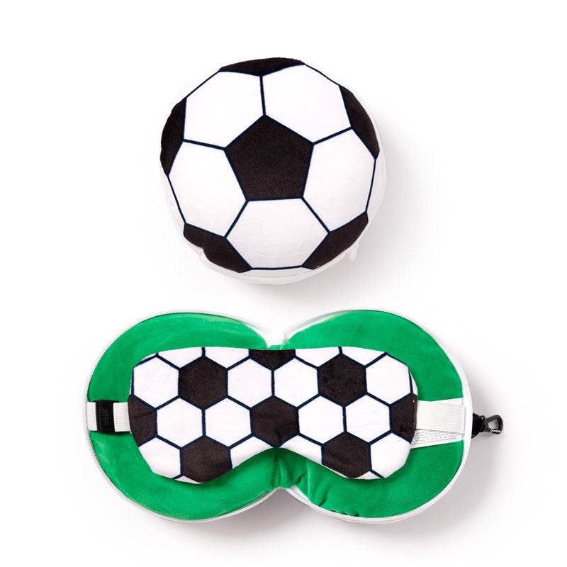 Relaxeazzz Football Plush Travel Pillow & Eye Mask - Gift Arch