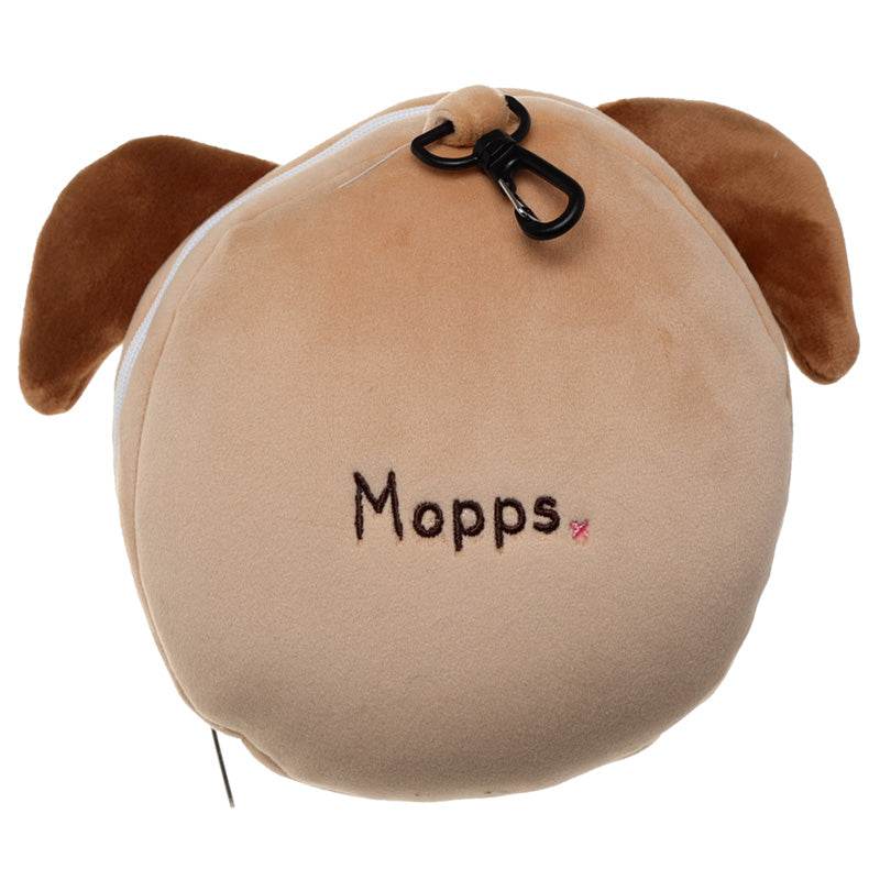 Relaxeazzz Mopps Pug Plush Travel Pillow & Eye Mask - Gift Arch