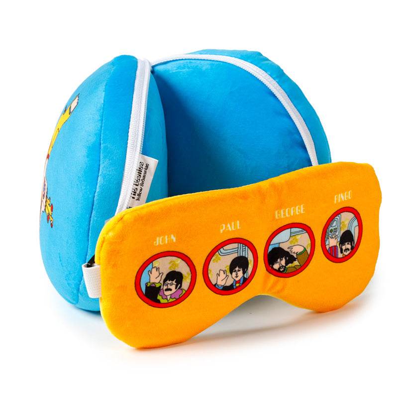 Relaxeazzz The Beatles Yellow Submarine Plush Travel Pillow & Eye Mask - Gift Arch