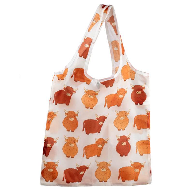 Foldable Reusable Shopping Bag Highland Coo Cow - Gift Arch