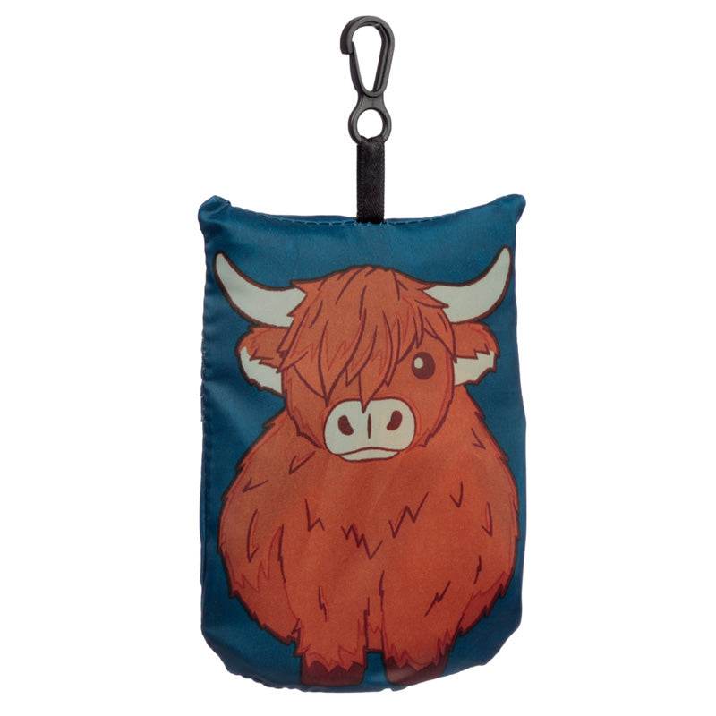 Foldable Reusable Shopping Bag Highland Coo Cow - Gift Arch