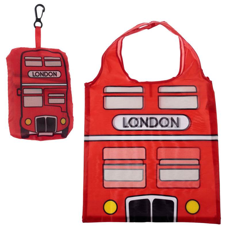 Foldable Reusable Shopping Bag London Icons Red Routemaster Bus - Gift Arch
