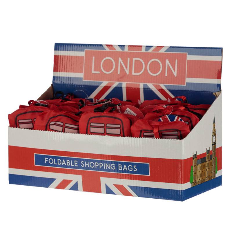 Foldable Reusable Shopping Bag London Icons Red Routemaster Bus - Gift Arch