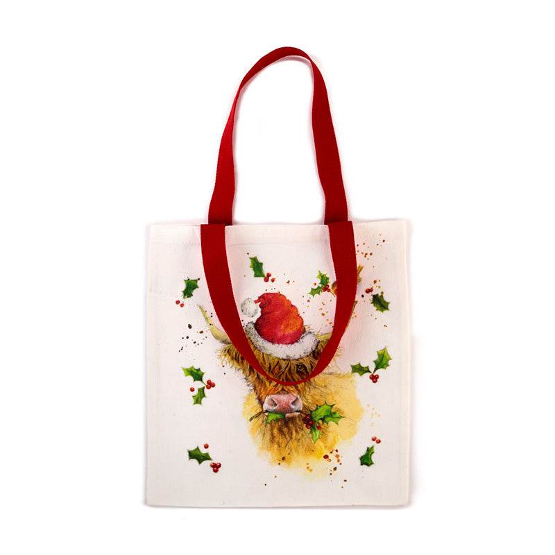 Jan Pashley Christmas Highland Coo Reusable Tote Bag - Gift Arch