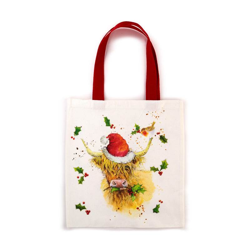 Jan Pashley Christmas Highland Coo Reusable Tote Bag - Gift Arch