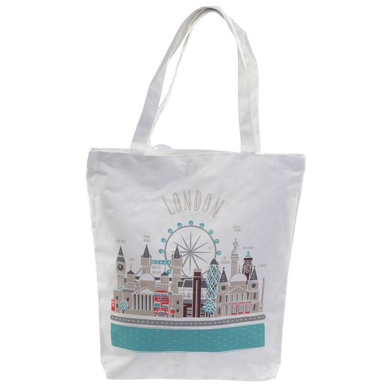 London Skyline Reusable Zip Up Cotton Bag - Gift Arch