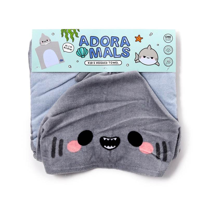Archie the Shark Adoramals Kids Hooded Towel - Gift Arch