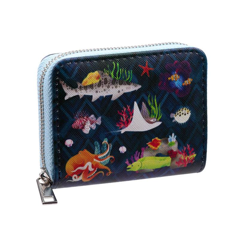 Marine Kingdom Zip Around Small Wallet Purse - Gift Arch