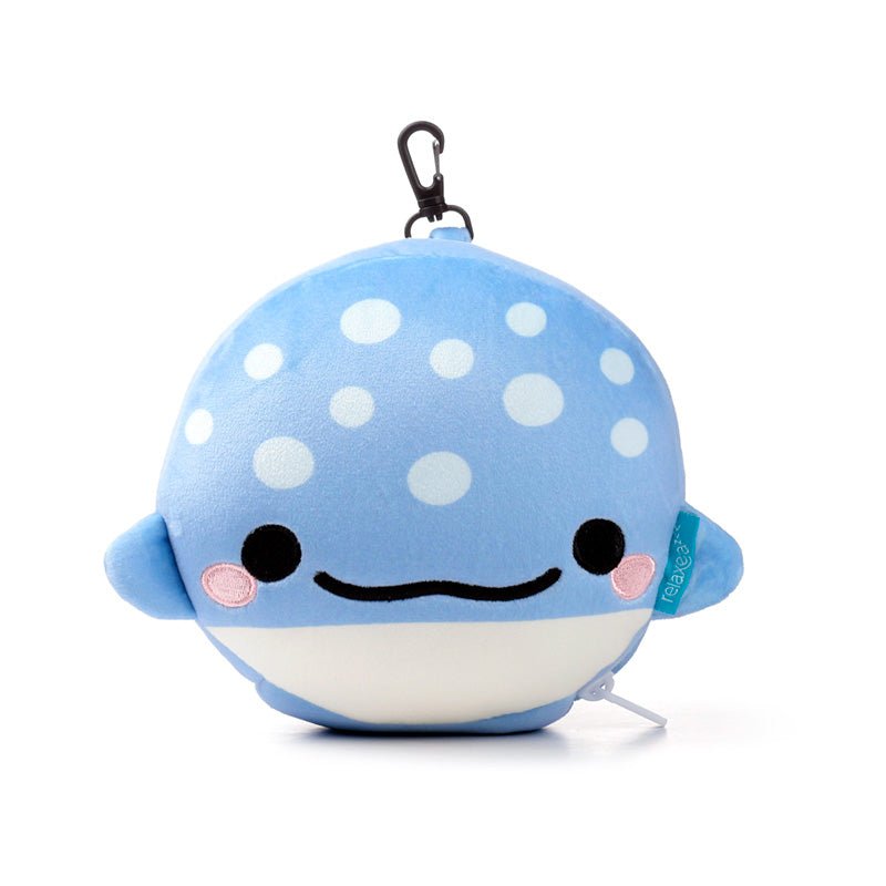 Relaxeazzz Adoramals Aoi the Whale Shark Plush Travel Pillow & Eye Mask - Gift Arch