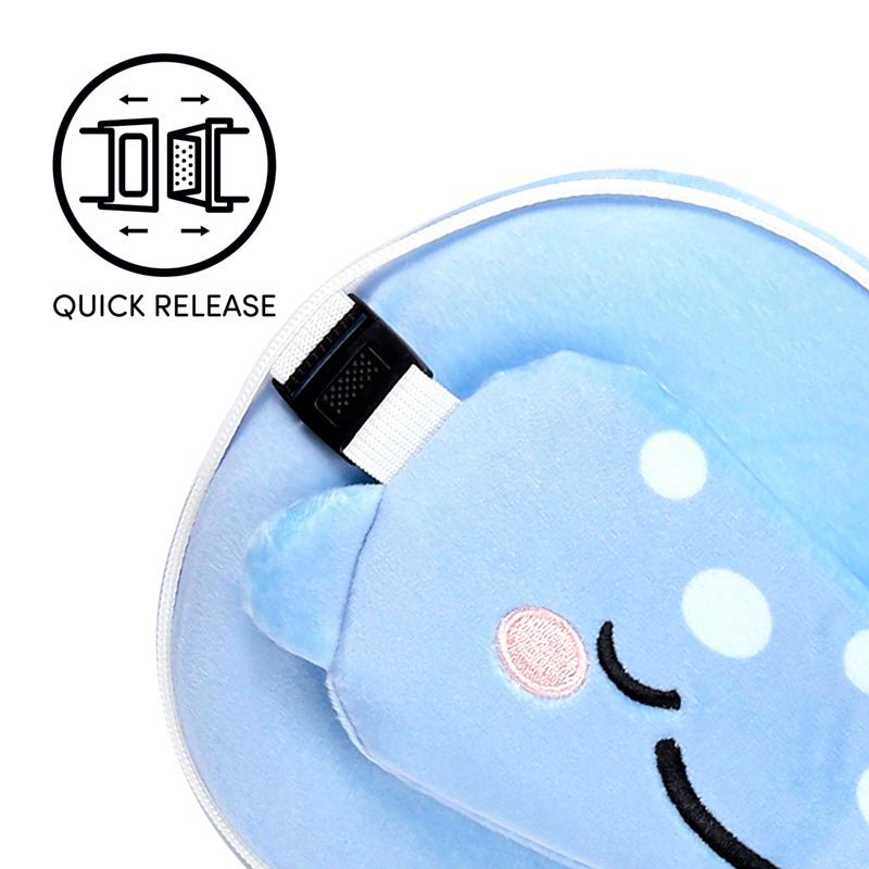 Relaxeazzz Adoramals Aoi the Whale Shark Plush Travel Pillow & Eye Mask - Gift Arch