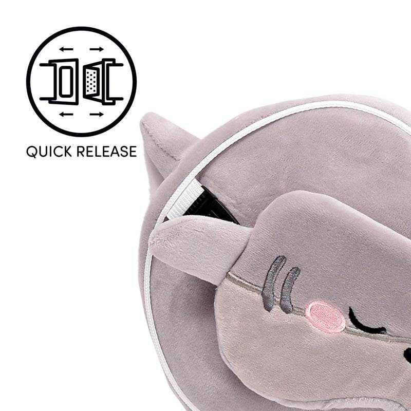Relaxeazzz Adoramals Archie the Shark Plush Travel Pillow & Eye Mask - Gift Arch