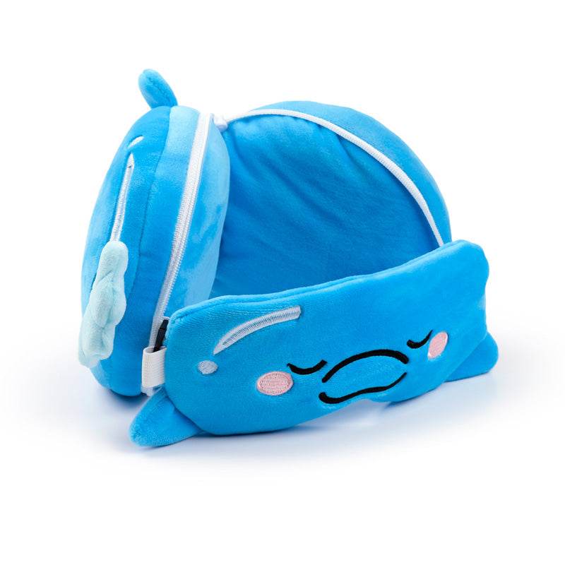 Relaxeazzz Adoramals Blu the Dolphin Plush Travel Pillow & Eye Mask - Gift Arch