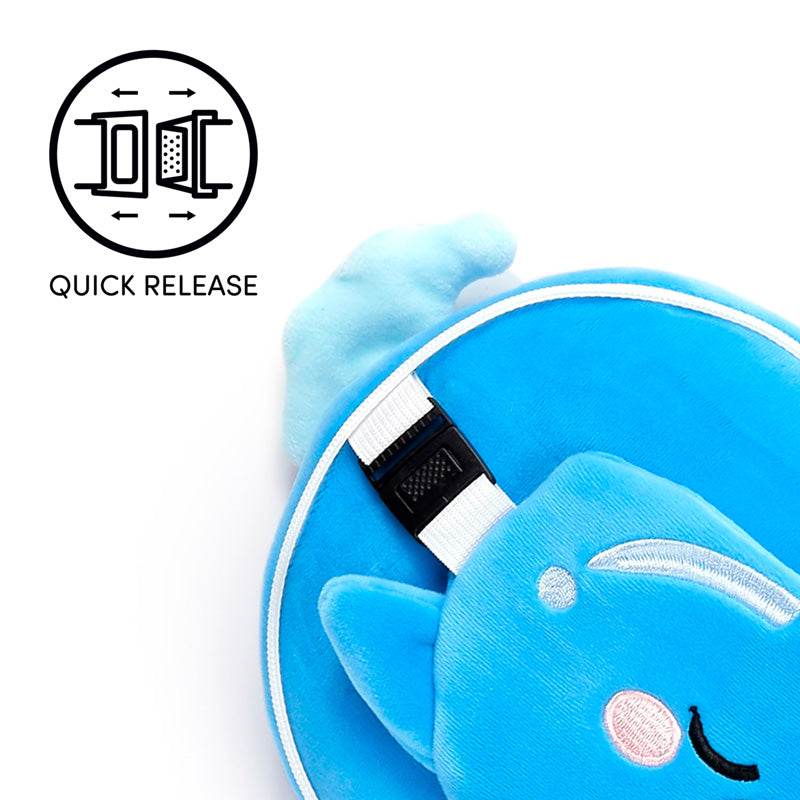 Relaxeazzz Adoramals Blu the Dolphin Plush Travel Pillow & Eye Mask - Gift Arch