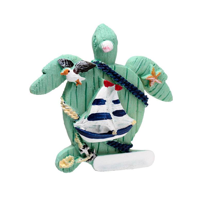 Hand Painted Souvenir Seaside Magnet Nautical Turtle - Gift Arch