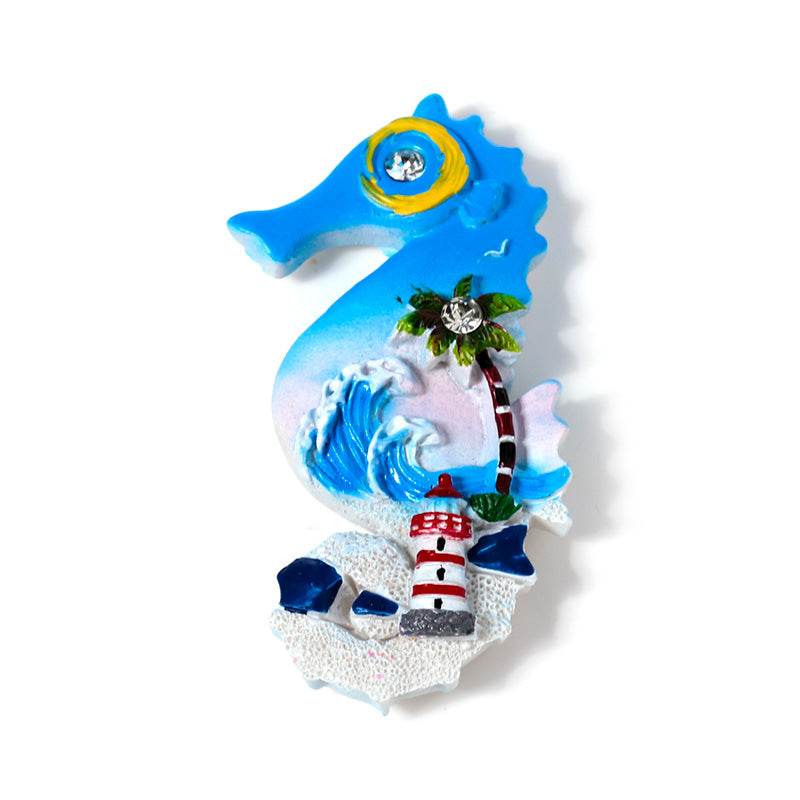 Souvenir Seaside Magnet Seahorse, Shells & Dolphins - Gift Arch