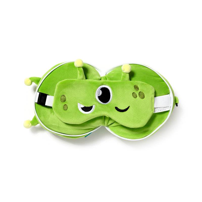 Relaxeazzz Space Cadets Alien Travel Pillow & Eye Mask - Gift Arch