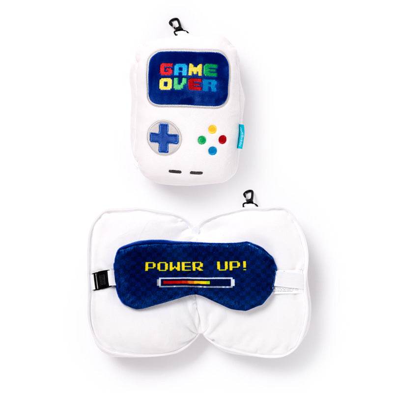 Relaxeazzz Game Over Shaped Plush Travel Pillow & Eye Mask - Gift Arch