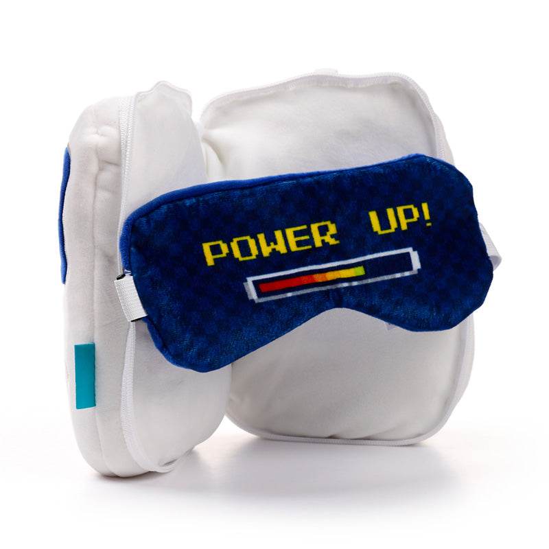 Relaxeazzz Game Over Shaped Plush Travel Pillow & Eye Mask - Gift Arch