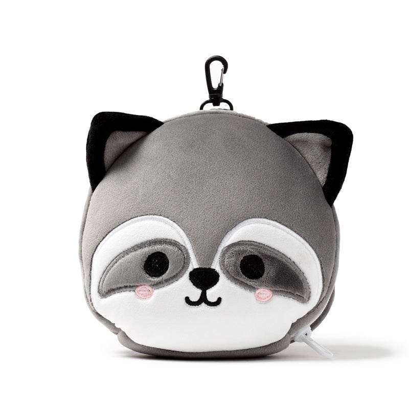Relaxeazzz Raccoon Plush Travel Pillow & Eye Mask - Gift Arch