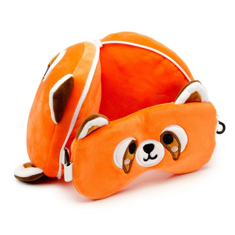 Relaxeazzz Red Panda Plush Travel Pillow & Eye Mask - Gift Arch