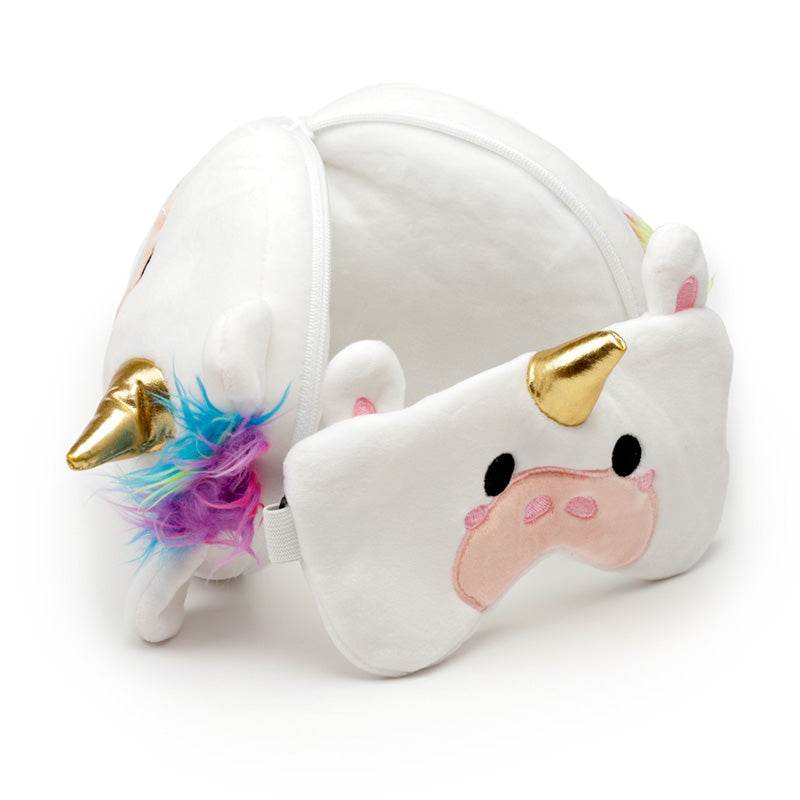 Relaxeazzz Unicorn Plush Travel Pillow & Eye Mask - Gift Arch