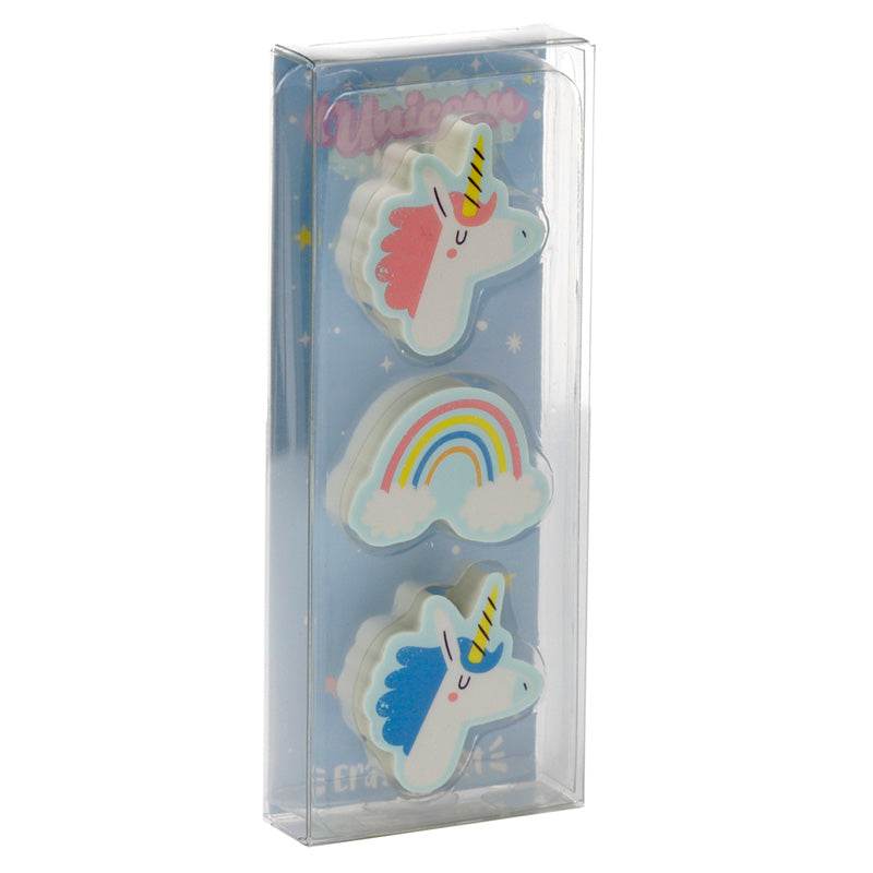 Unicorn Magic 3 Piece Eraser Set - Gift Arch