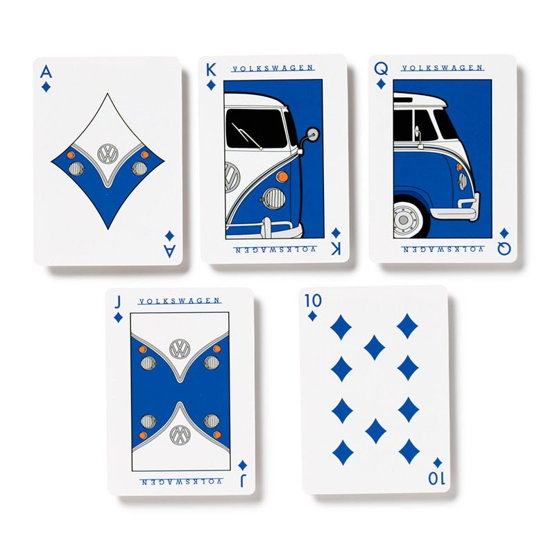 Blue Volkswagen VW T1 Camper Bus Standard Playing Card Deck - Gift Arch
