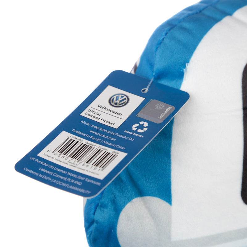Plush Volkswagen VW T1 Camper Bus Shaped Blue Cushion - Gift Arch