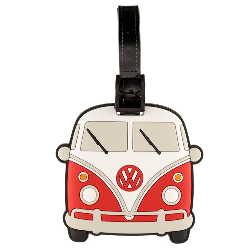 Volkswagen VW T1 Camper Bus Red PVC Luggage Tag - Gift Arch