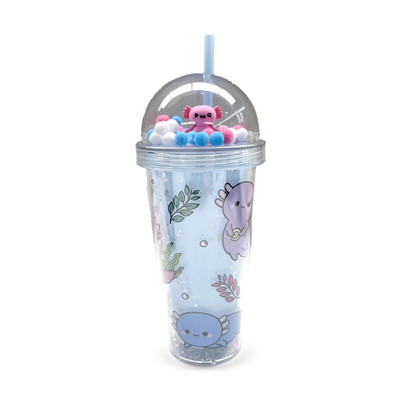 Adoramals Maddie the Axolotl Double Walled Cup & Straw with Charms - Gift Arch